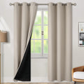BGment Thermal Insulated 100% Blackout Curtains for Bedroom with Black Liner, Double Layer Full Room Darkening Noise Reducing Grommet Curta…