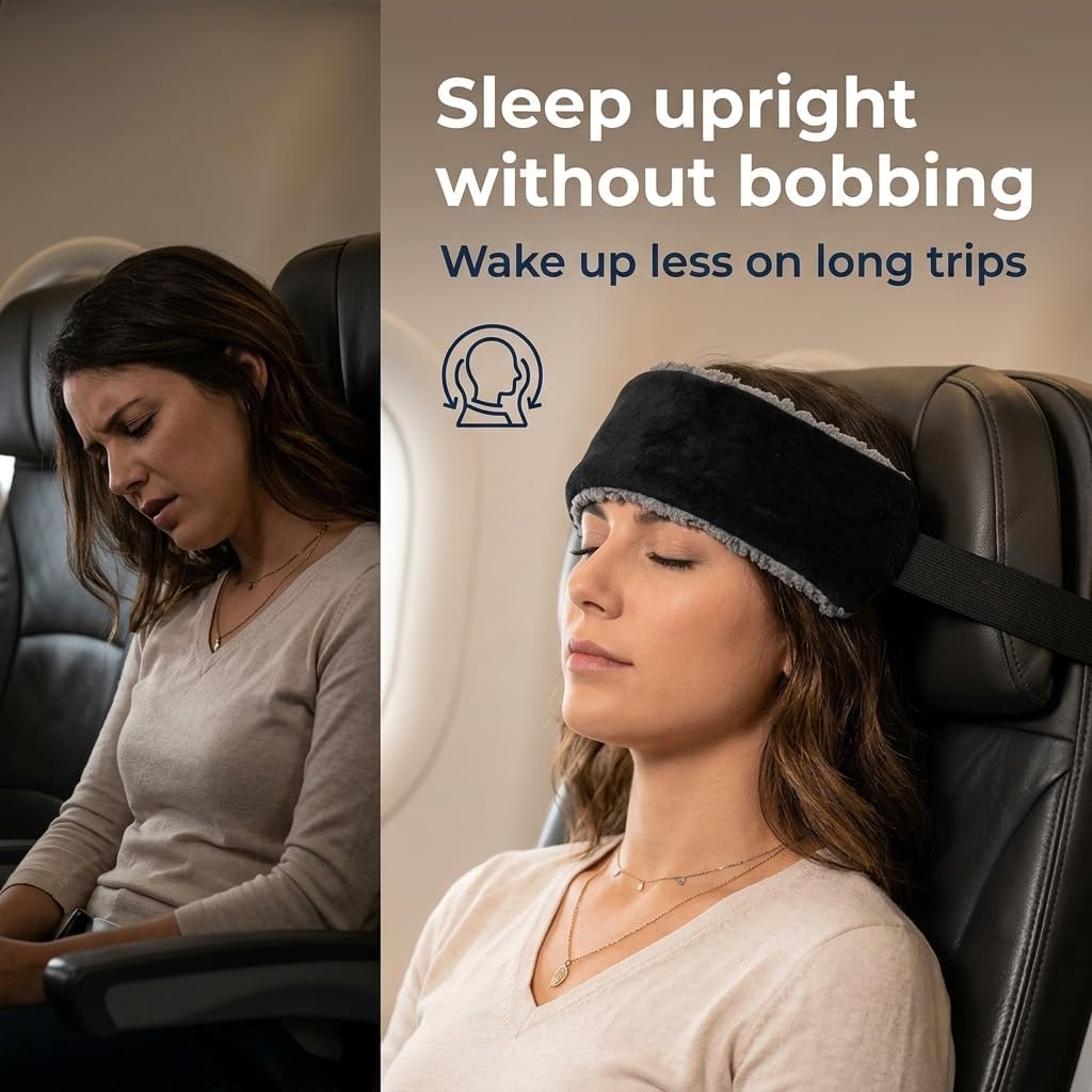 SeatSleeper Travel Pillow Alternative Stops Bobbing | Airplane Head Straps and Car Support Band | Great on Travel Upright | Super Comfy…
