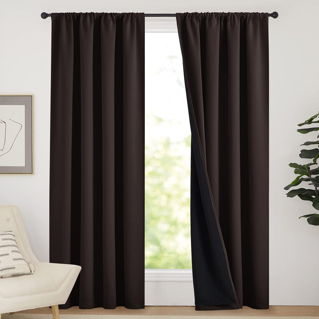 Nicetown Cold Reducing Thermal Curtains, Full Blackout Curtains 84 Inches Long for Dining Room, Soundproof Window Treatment Drapes for Hall…