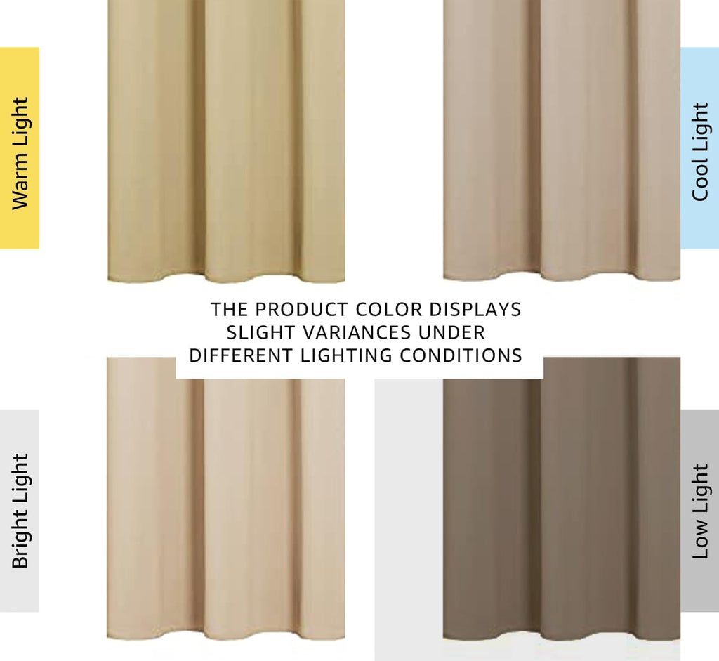 NICETOWN Room Darkening Curtain Panels for Cafe, Thermal Insulated Grommet Room Darkening Draperies/Drapes for Window (Biscotti Beige, 2…
