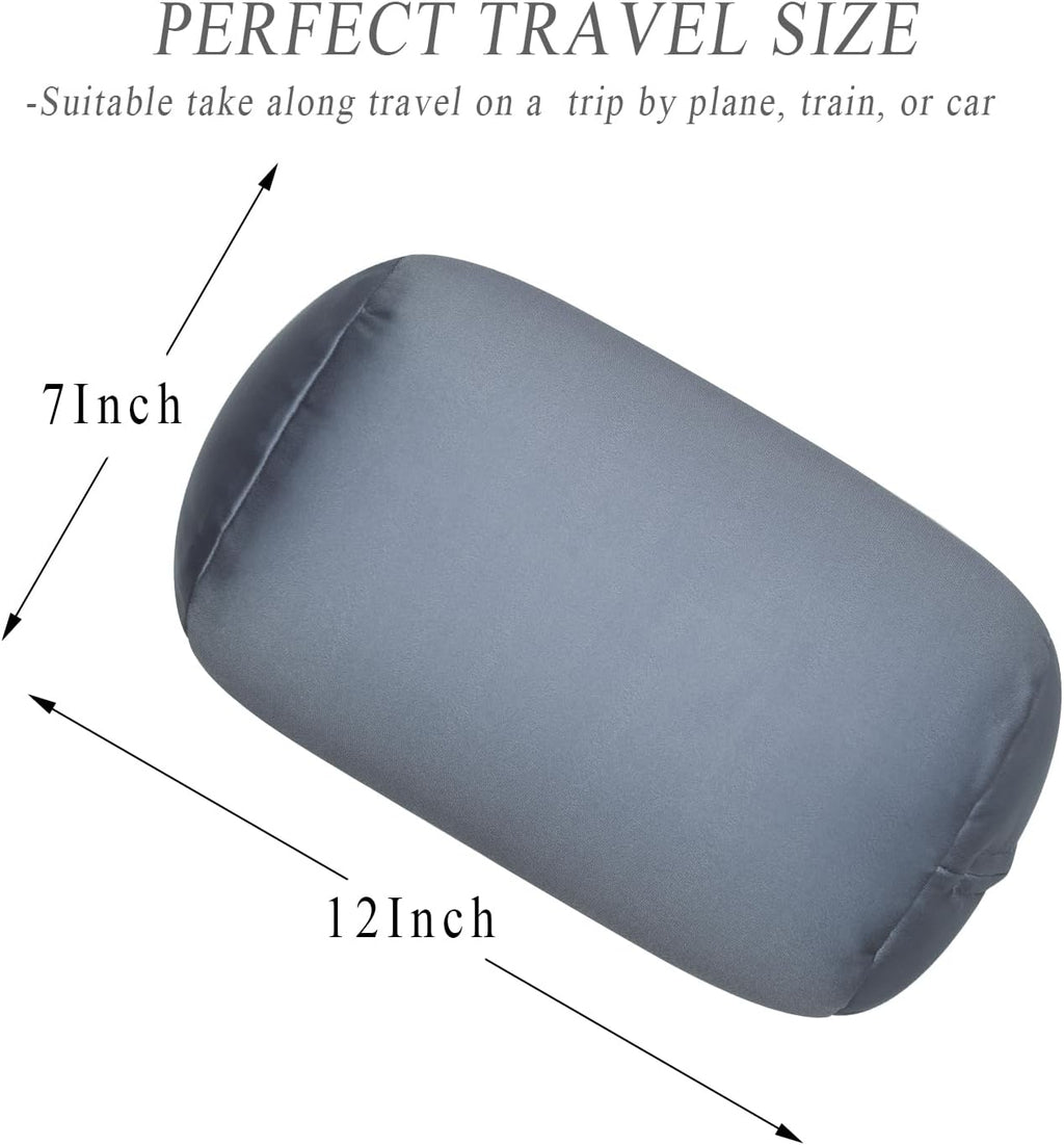 2Pcs Microbead Bolster Tube Neck Bed Body Pillows, 12 x 7 inches Squish Bean Bag Microbead Pillow for Sleeping Home Travel Neck Lumbar…