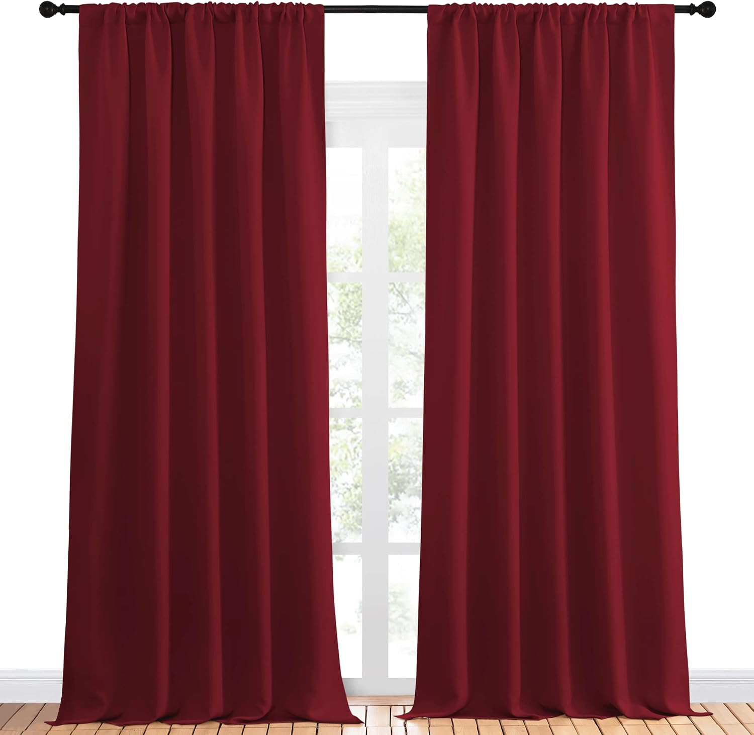 NICETOWN Living Room Curtains for Window - Energy Efficient & Noise Reducing Thermal Insulated Rod Pocket Blackout Drapes/Draperies for…