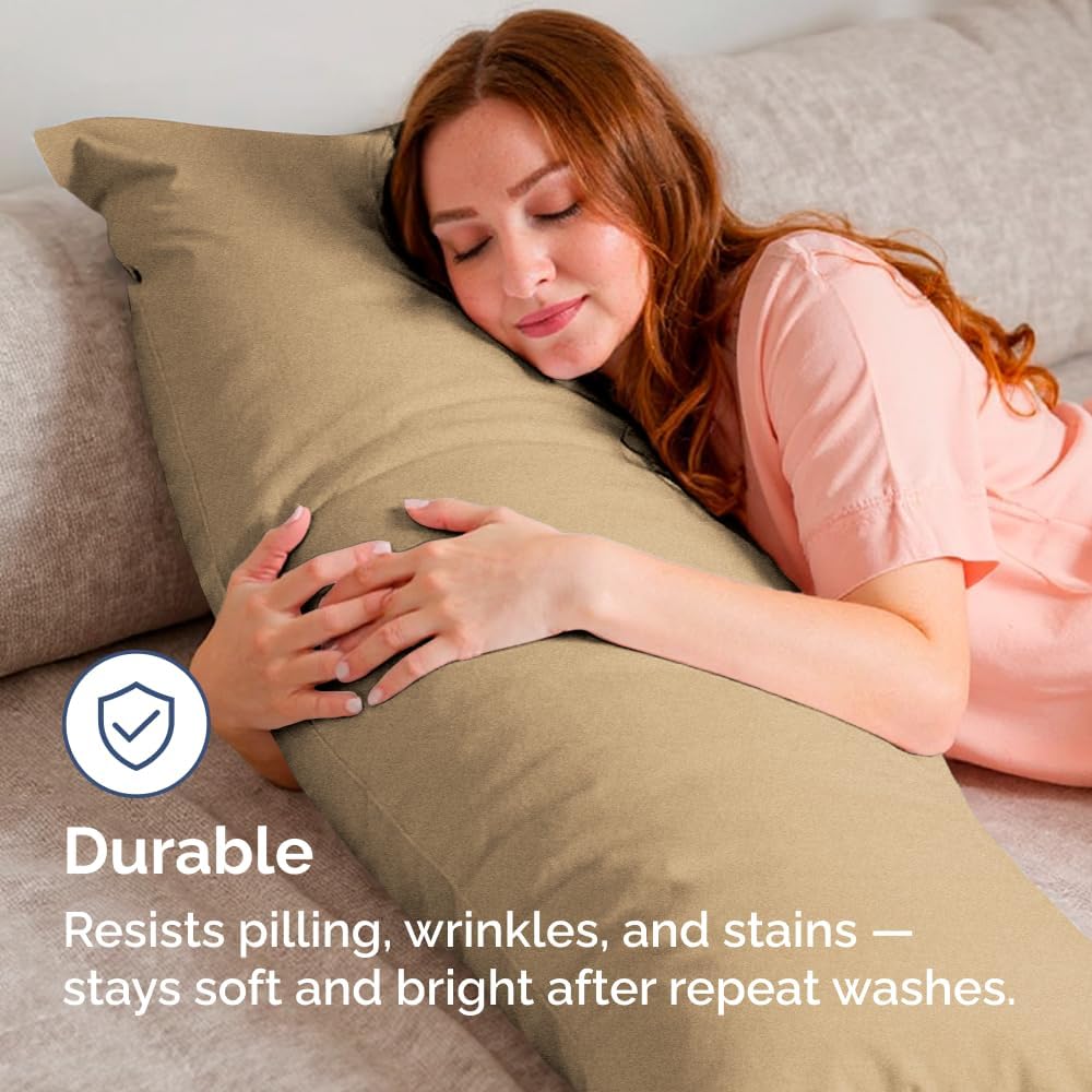 Body Pillowcases Set of 2-20x54 Long Body Pillow Case - Soft Body Pillow Cover for Sleeping & Side Sleepers - Comfy, Wrinkle & Fade Free…