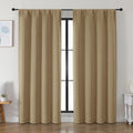 Simplebrand Ava Taupe Blackout Curtains for Bedroom 84 Inch Length 2 Panels Set, Solid Thermal Insulated Privacy Living Room Window Treatme…