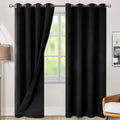 BGment Thermal Insulated 100% Blackout Curtains for Bedroom with Black Liner, Double Layer Full Room Darkening Noise Reducing Grommet Curta…