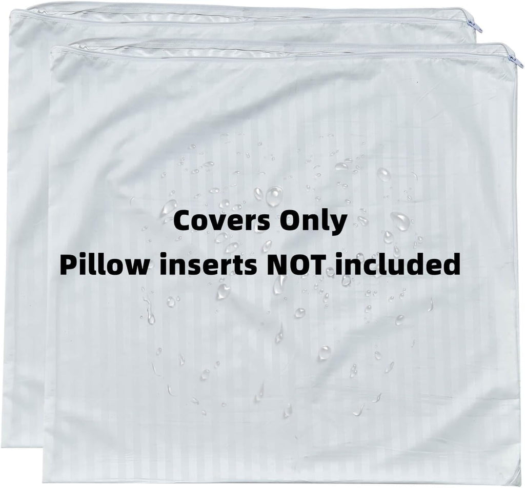 Kingnex Feather Proof Euro Pillow Protectors 28x28 Waterproof Cover for Goose Down Square Throw Pillows 2 Pack