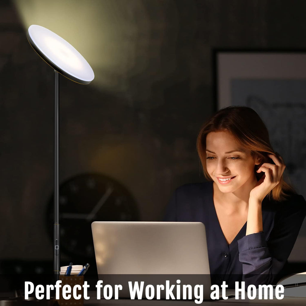 JOOFO Floor Lamp,30W/2400LM Sky LED Modern Torchiere 3 Color Temperatures Super Bright Floor Lamps-Tall Standing Pole Light with Remote &…