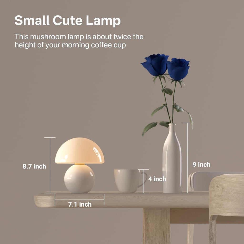Dawnwake Mushroom Lamp Table Lamp for Bedroom, Desk Bedside Small Lamps for Living Room Night Stands, Mushroom Decor Cute Mini Modern Mid…