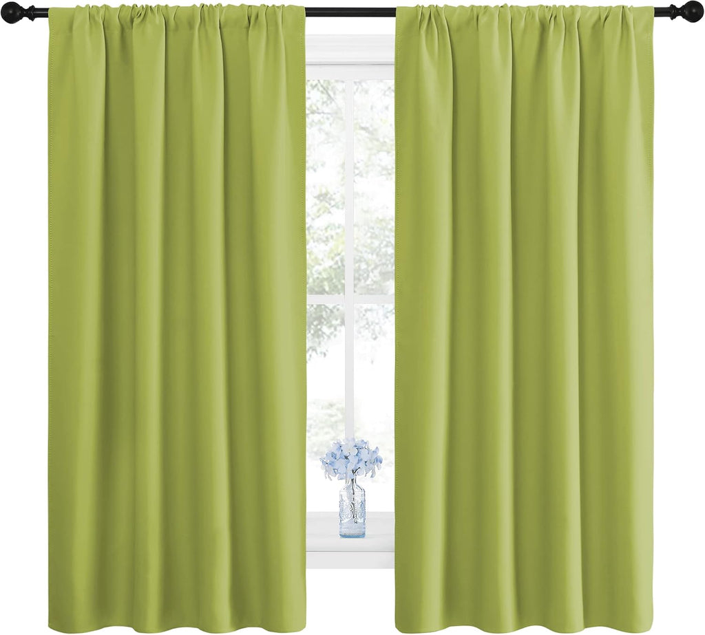 NICETOWN Green Blackout Draperies Curtains - Thermal Insulated Home Decoration Blackout Drapes for Kid's Room (1 Pair, 42 x 63 Inch…