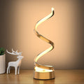 NUÜR Gold Infinity Spiral LED Table Lamp, Dimmable Metallic Bedside Lamp with Touch Controller, 3 Colour Temperature, 15.8 Inch Height…