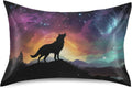 YETTASBIN Galaxy Wolf Satin Pillowcase, Soft Breathable Silk Pillow Case with Envelope Closure for Hair and Skin, Standard Size 26 x 20 Inch
