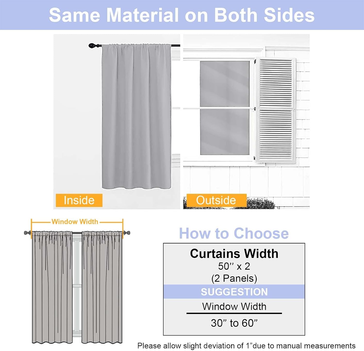 Simplebrand Ava Silver Grey Blackout Curtains for Bedroom 90 Inches Long 2 Panels Set, Solid Privacy Energy Saving Living Room Window …