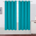 Lemomo Blackout Curtains 66 x 72 Inch Long Teal Curtains Set of 2 Panels Room Darkening Curtains for Bedroom and Living Room 72 Inch silver