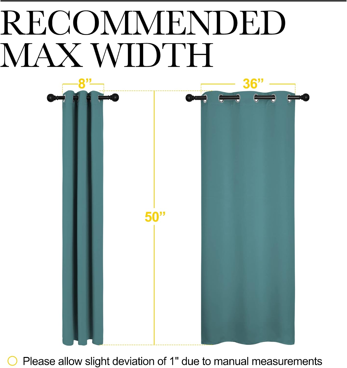 NICETOWN Short Kitchen Blackout Curtains, Thermal Insulated Solid Grommet Blackout Curtains/Drapes/Panels for Dining Room (Sea Teal, 1…
