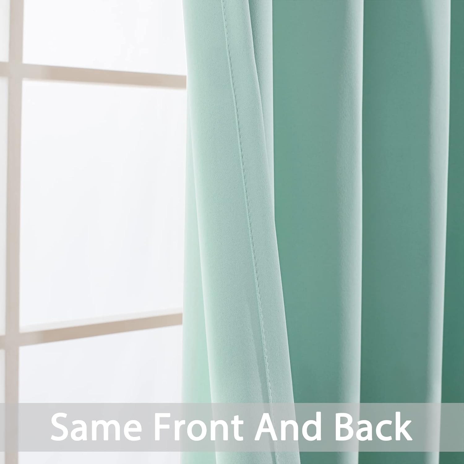 Yakamok Blackout Curtains Room Darkening Thermal Insulated Window Panels, Solid Grommet Top Drapes for Bedroom/Living Room(42Wx84L, Aqua…