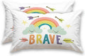 HOMETITUTE Pillow Covers Decorative Pack of 2 Satin 12x20 Inch Rainbow Cloud Art Lumbar Throw Pillow Cases for Sofa Couch Living Room…
