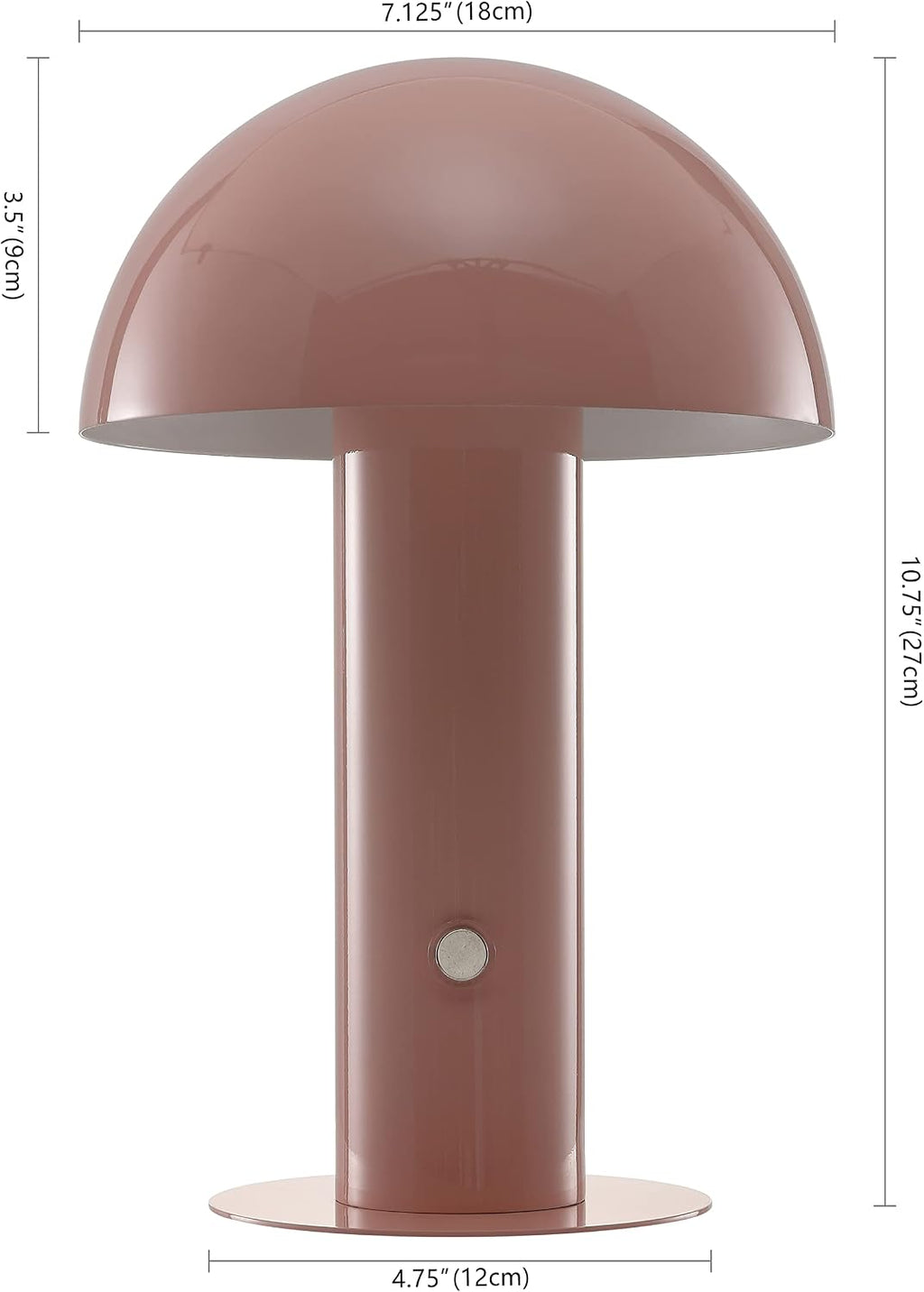 JONATHAN Y 10.75" Pink Rechargeable LED Mushroom Table Lamp, Cordless Portable Bedside Lamp for Living Room Bedroom, 3-Way Dimmable…