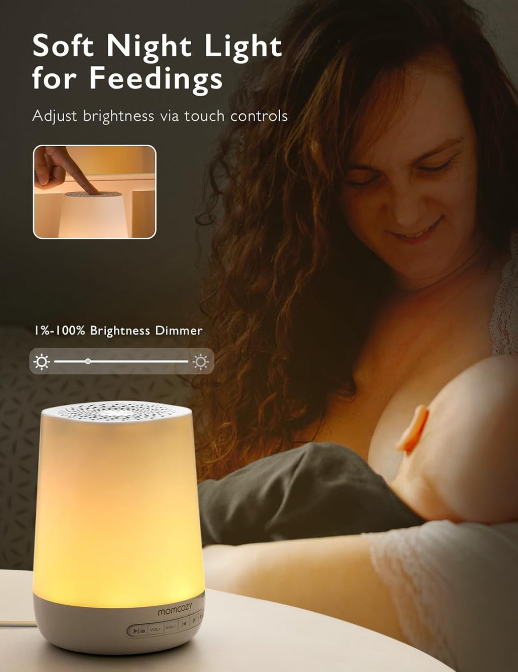 Baby Sound Machine, Momcozy White Noise Machine for Baby Sleeping with Night Light, Toddler Sleep Trainer 34 Soothing Sleep Sounds…