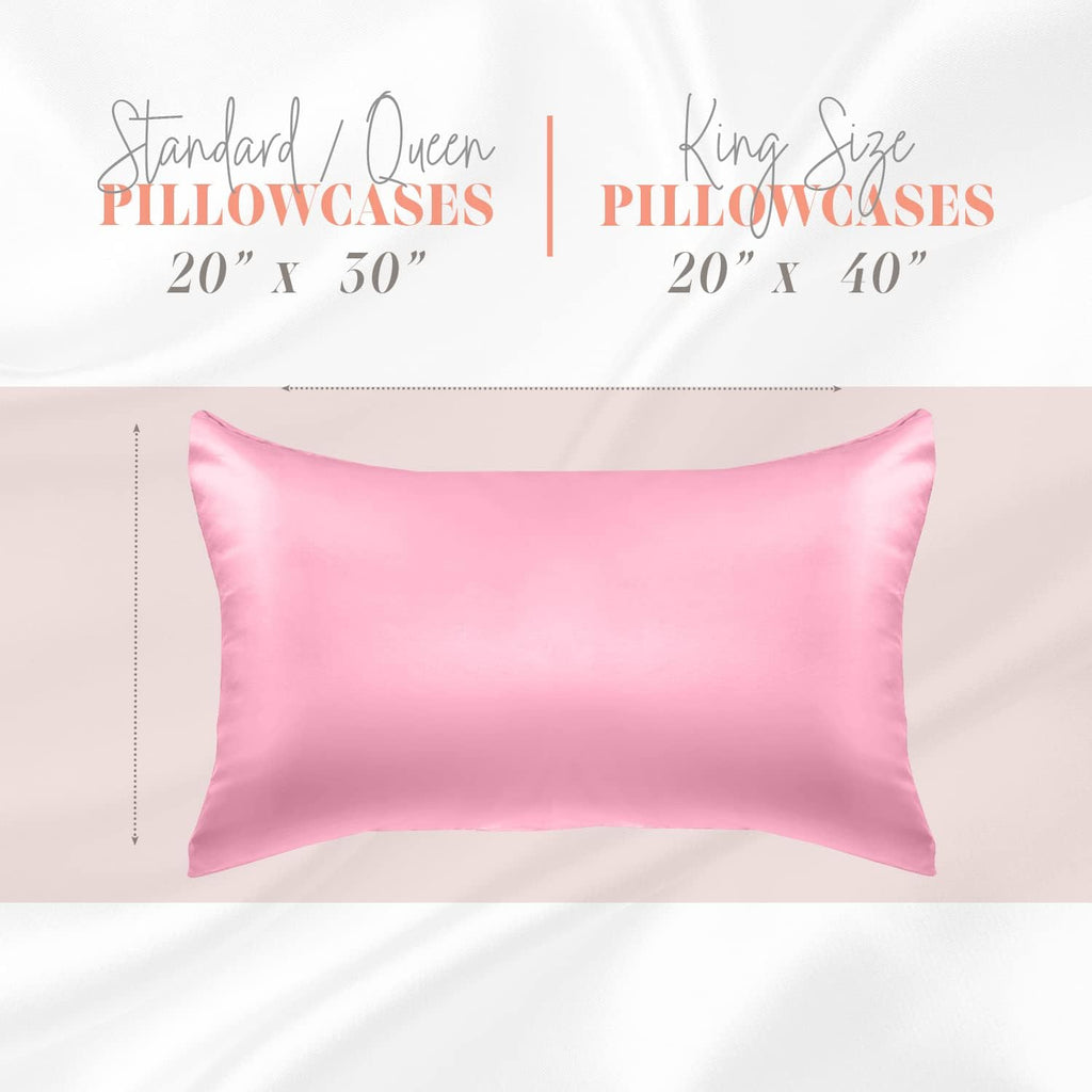 Elegantcomfort Elegant Comfort Silky and Luxurious 2-Piece Satin Pillowcase Set for Healthier Skin and Hair, Hidden Zipper Closure and Beau…