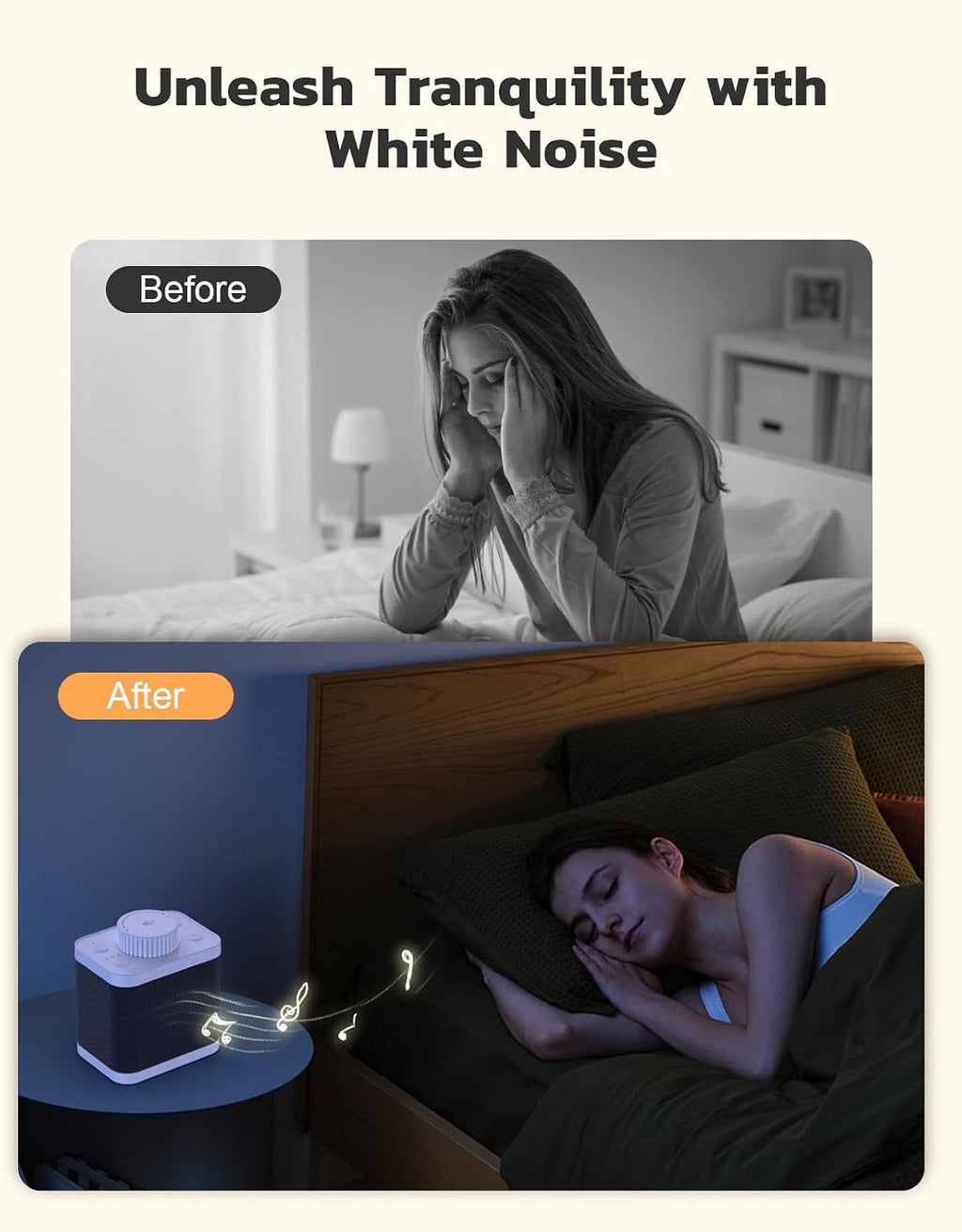 White Noise Sound Machine with 20 Soothing Sounds, 18-48h Powerful Battery, 3 Timers Memory Function and White Noise Machine for…