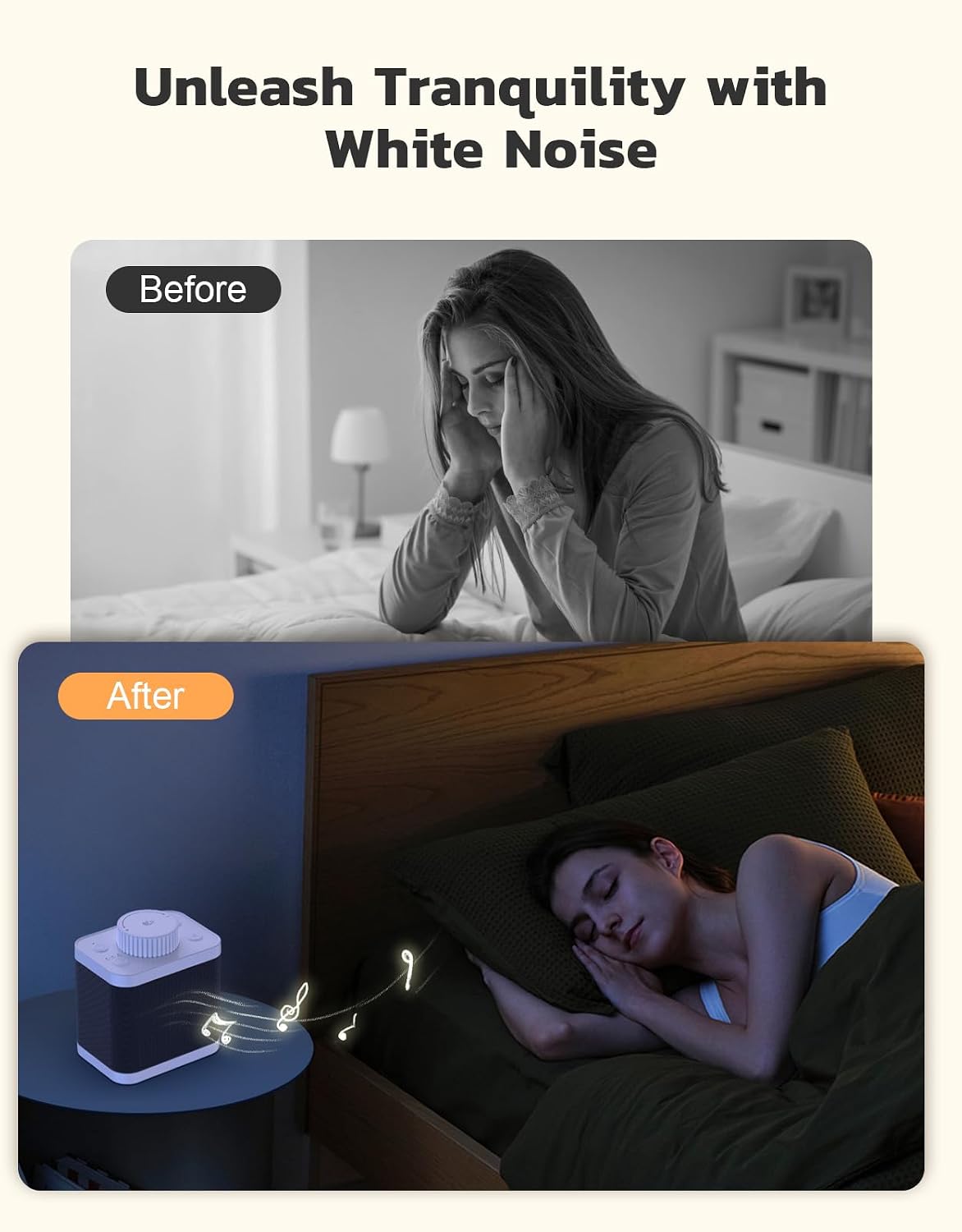 White Noise Sound Machine with 20 Soothing Sounds, 18-48h Powerful Battery, 3 Timers Memory Function and White Noise Machine for…