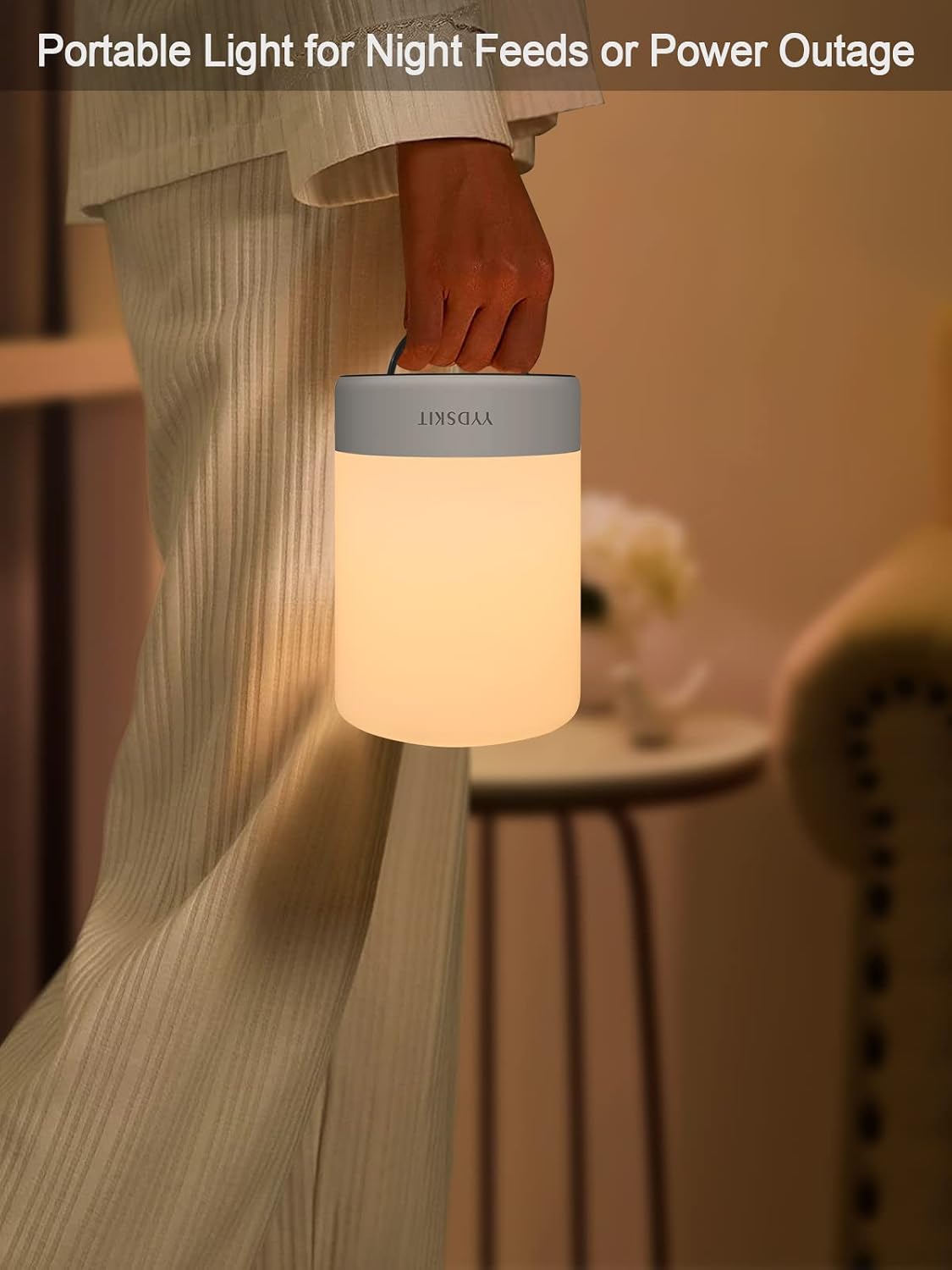 Baby Night Light, Nursery Night Lamp for Breastfeeding, Portable Nightlight for Kids Toddlers Bedroom, Warm & Soft Bedside Lamp, Touch…