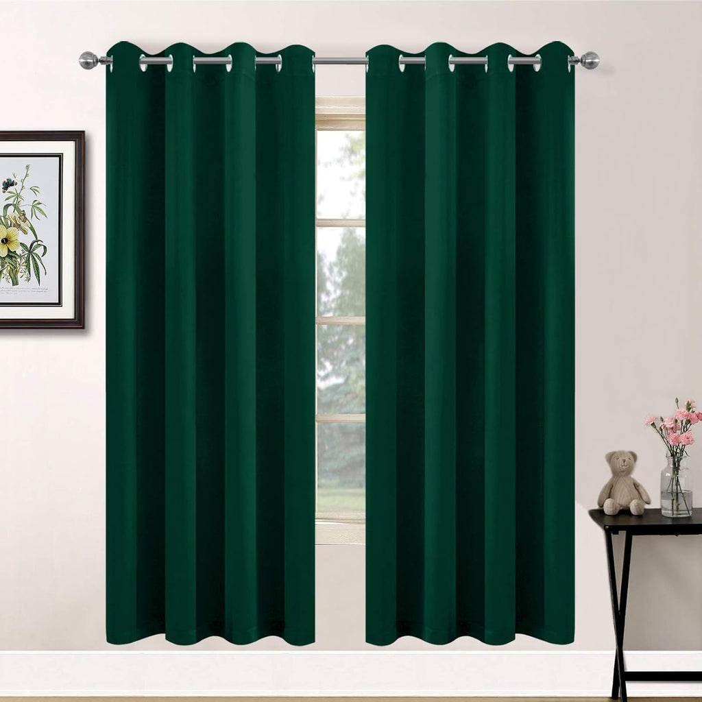 Yakamok Light Blocking Blackout Curtains, Thermal Insulated Room Darkening Drapes for Bedroom, Solid Grommet Top Window Curtains, 52x72…