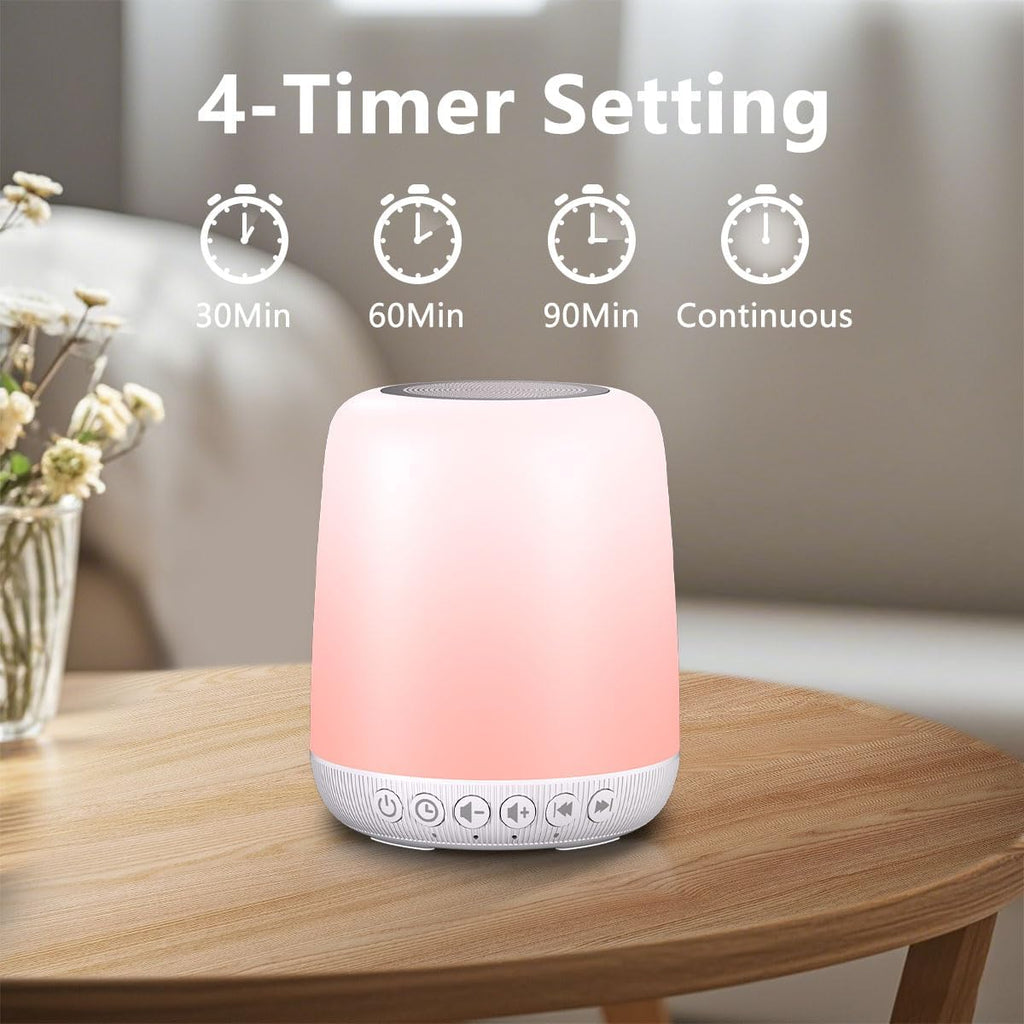 White Noise Sound Machine for Sleep Portable Sound Machine with 30 Soothing Sounds 12 Night Light Colors 4 Timer Sleep Machine for Baby…