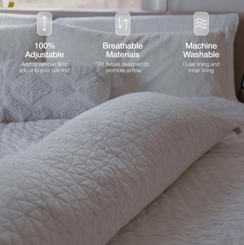 Coop Home Goods Original Adjustable Body Pillow, 20x54 Long Pillow for Back, Shoulder, Hip and Knee Support, Side Sleeper Body Pillows…
