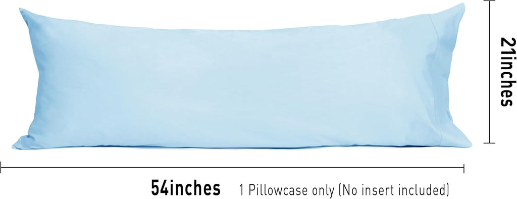 Sunflower Body Pillowcase 100% Cotton Long Pillow Cover/Case Envelope Closure 1 Pack, 20×54 inches Ashley Blue, Soft and Breathable