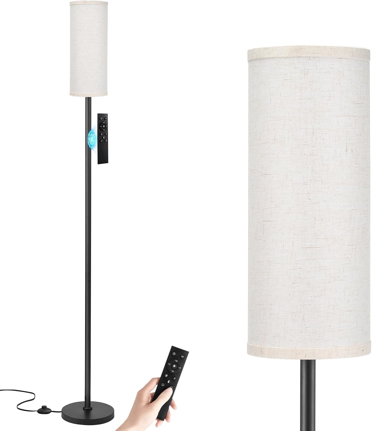 Ambimall 64'' Floor Lamps for Living Room with Remote Control and Stepless Dimmable Colors Temperature & Brightness, 9W Bulb…