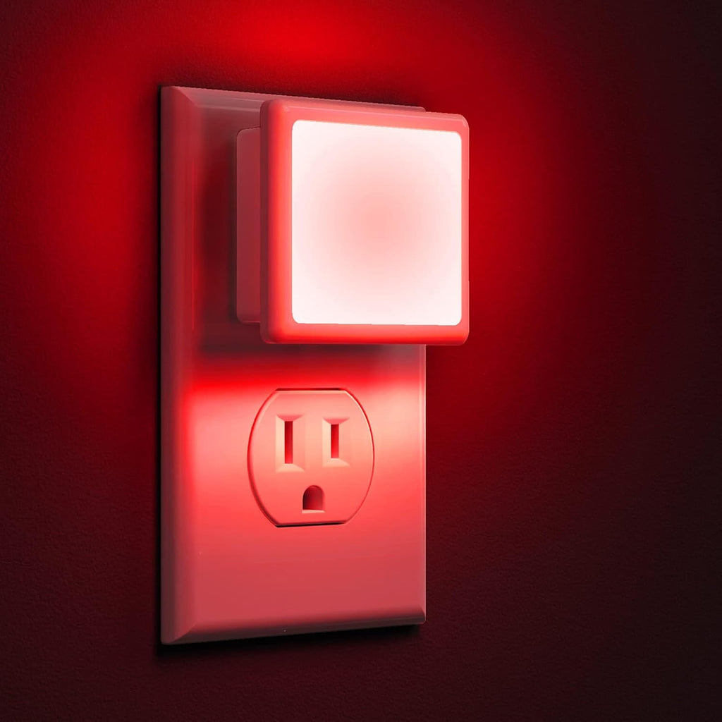Llohasled L LOHAS LED Red Night Lights Plug into Wall 2-Pack, 0.3W Plug in Night Light, Dusk to Dawn, Bright Nightlight Auto-On/Off, for Ad…