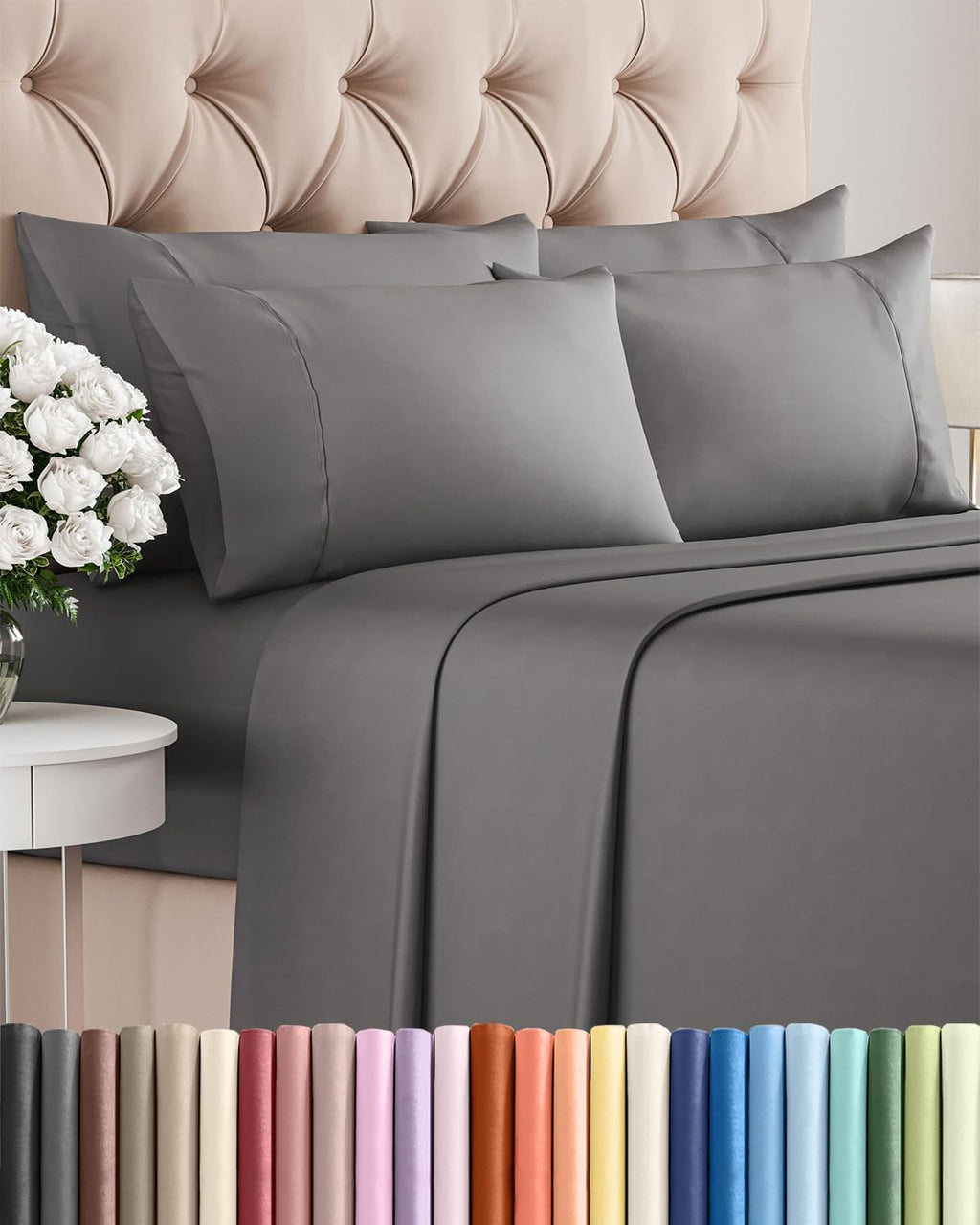 Cal King 6 Piece Sheet Set - Comfy, Breathable & Cooling - Soft Hotel Luxury Bedding for Women, Men, Kids, Teens and Children - 1 Flat &…