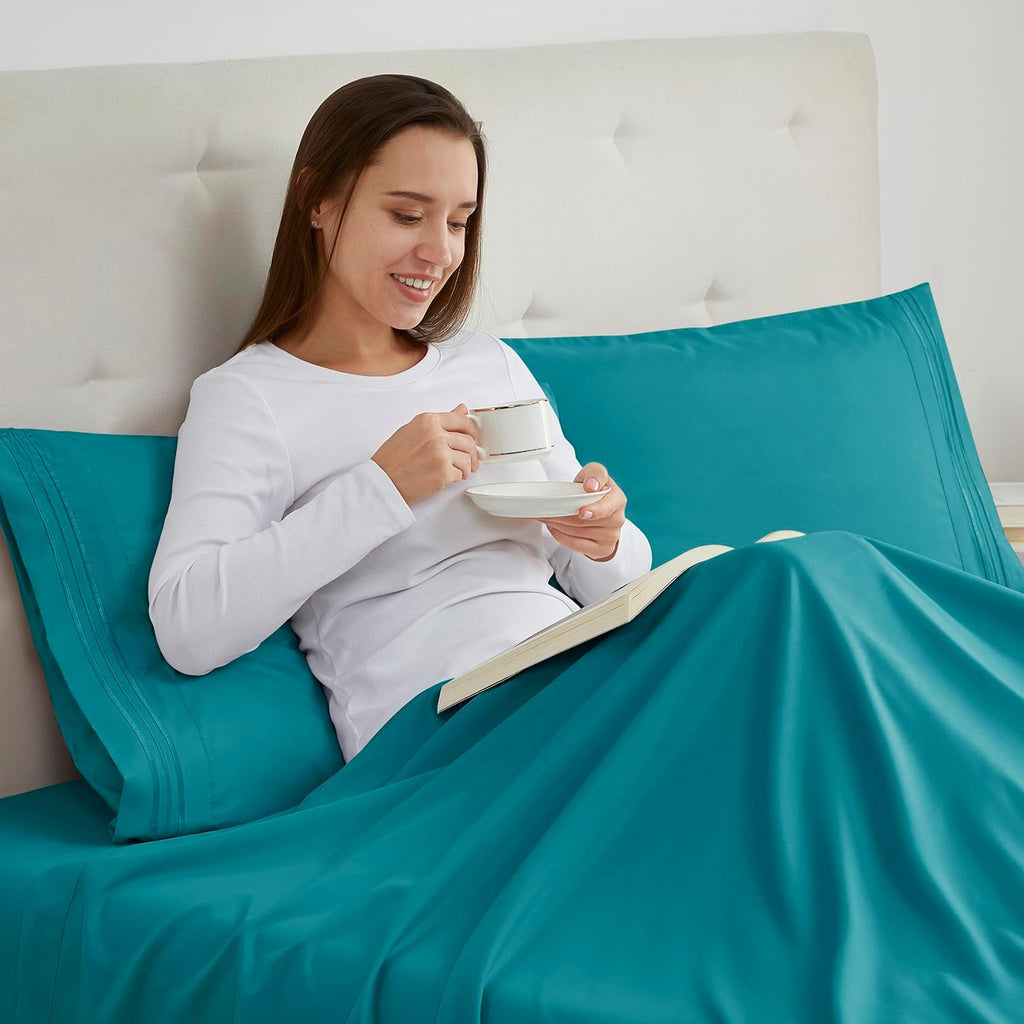 Nestl Teal King Pillow Cases 2 – Soft King Size Pillow Case, 1800 Brushed Microfiber Pillowcases, Envelope Closure Pillowcase, King Pillow…