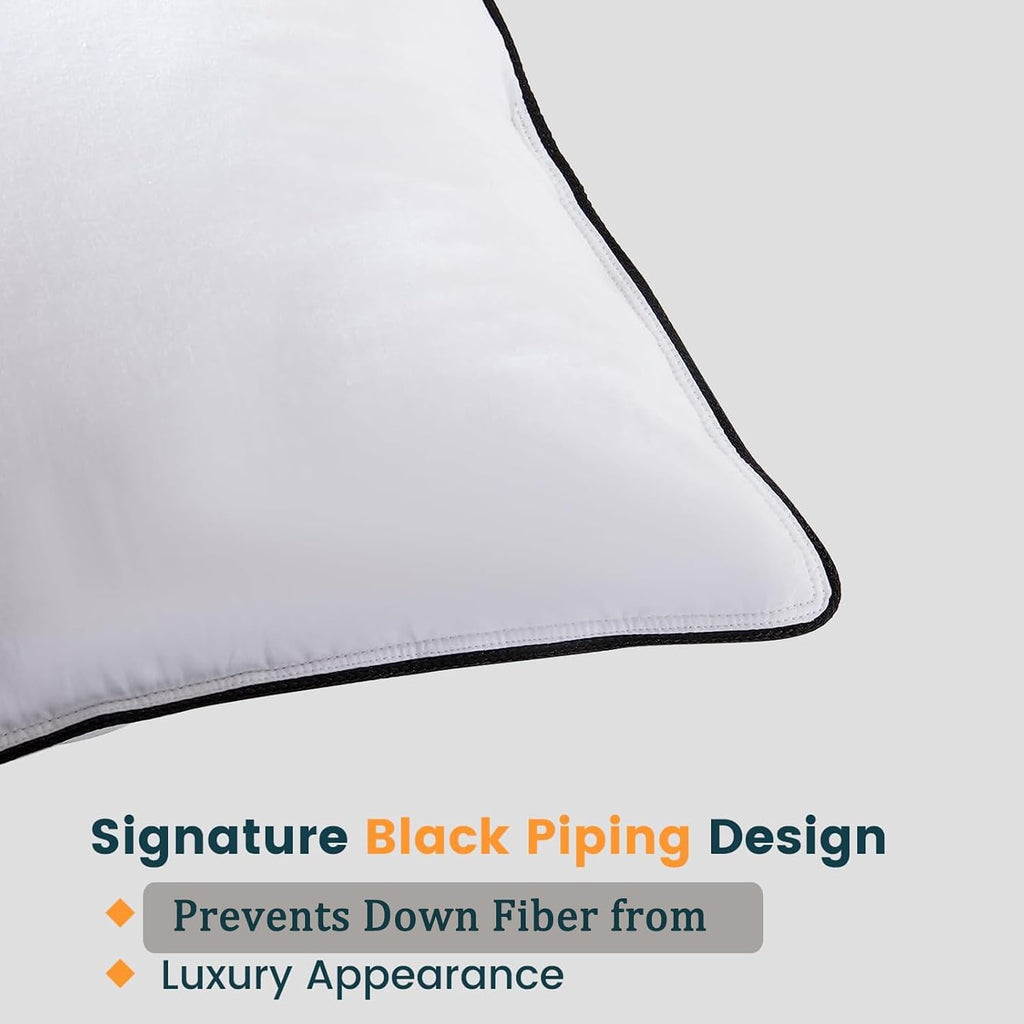 Down Pillows Queen Size Set of 2, Luxury Hotel Collection Fluffy Support Surround Bed Pillows for Sleeping, Cotton Cover, Supportive Down…