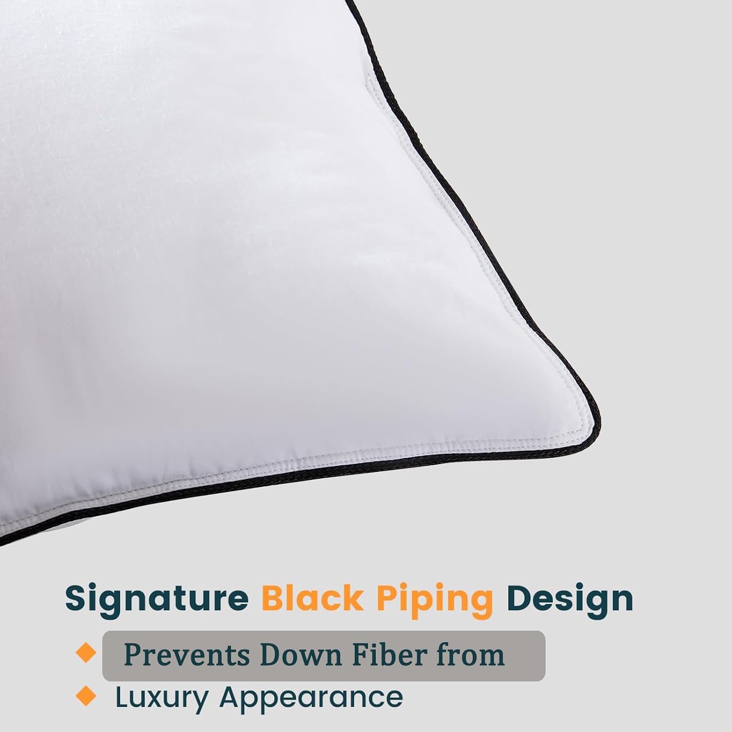 Down Pillows Queen Size Set of 2, Luxury Hotel Collection Fluffy Support Surround Bed Pillows for Sleeping, Cotton Cover, Supportive Down…