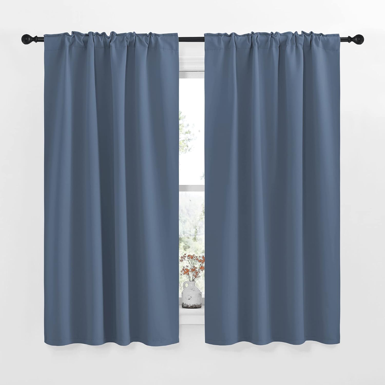NICETOWN RV Curtains for Camper Windows - (Stone Blue Color) 34x54 Inch, 2 Panels Set, Thermal Insulated Room Darkening Blackout…