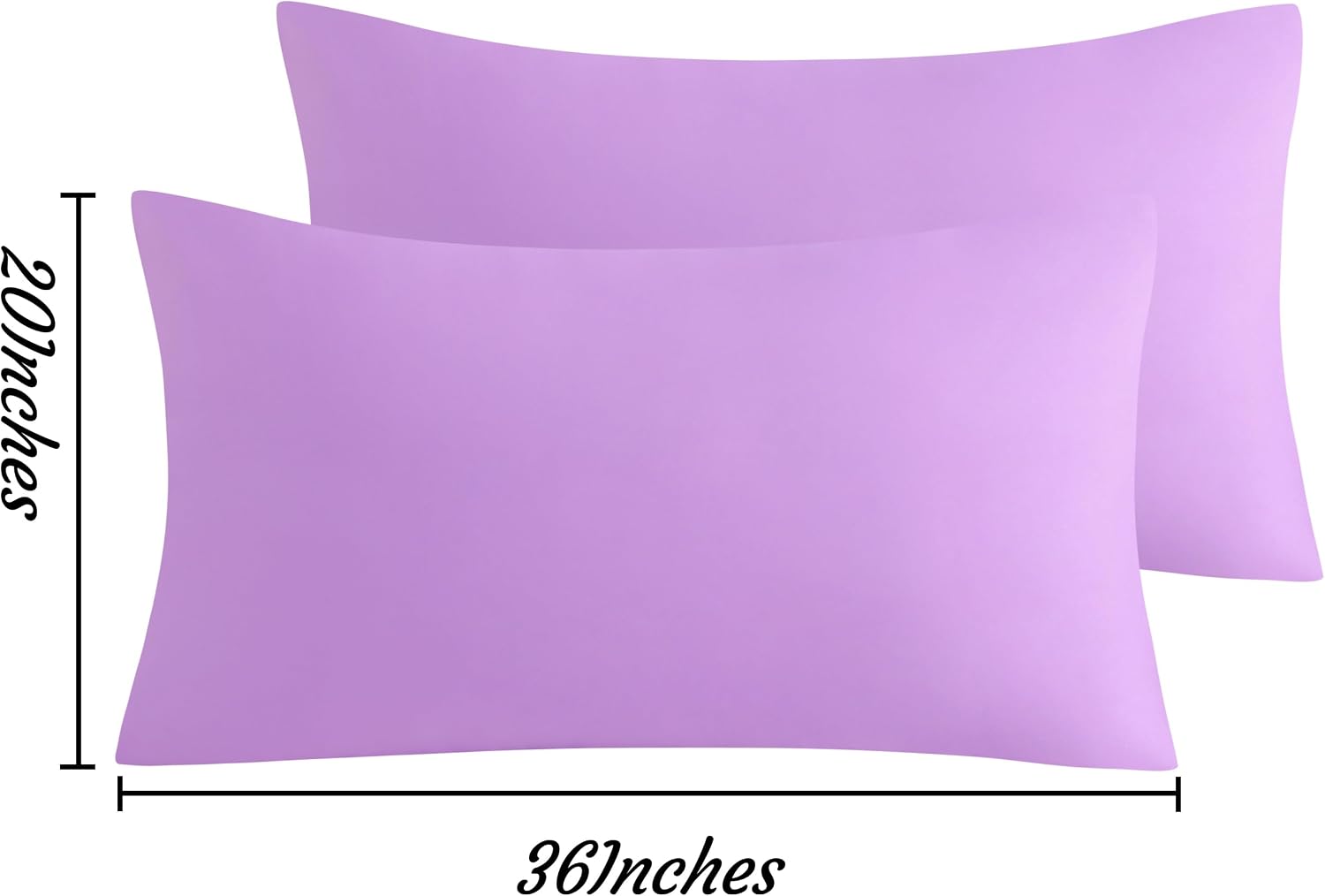Ntbay King Pillow Cases Set of 2, 2 Pack Brushed Microfiber 20x36 Pillow Cases, Soft, Wrinkle, Fade, Stain Resistant Light Purple Pillow Ca…