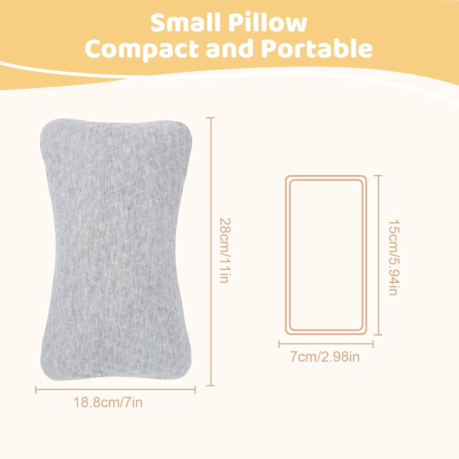 vocheer Small Pillows for Sleeping, 11"x 7" Mini Travel Pillow, Tiny Pillows for Neck, Wrist, Lumbar and Knee, Pets Pillow, Cotton…