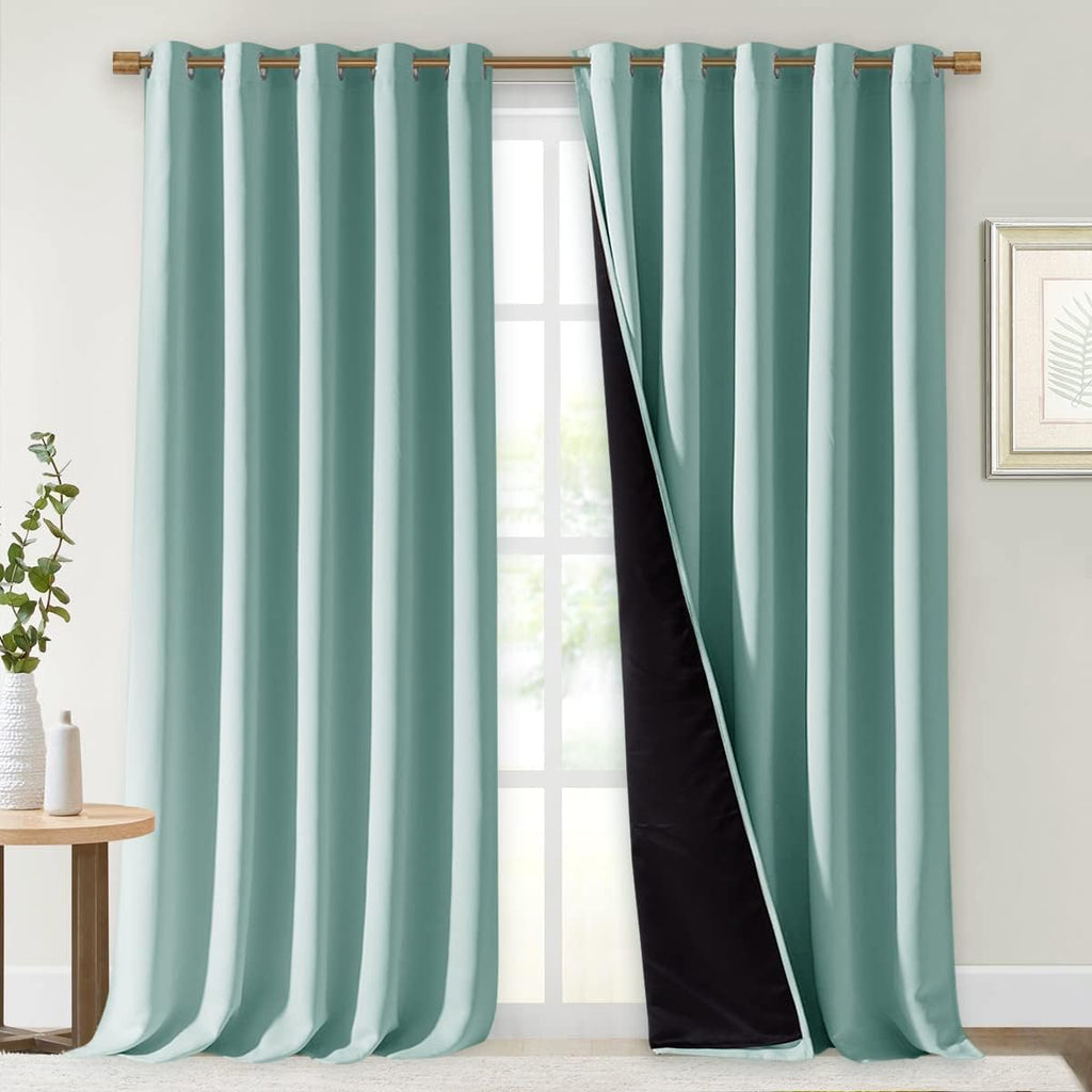 Nicetown Full Shading Curtains for Windows, Super Heavy-Duty Black Lined Blackout Curtains for Bedroom, Privacy Assured Window Treatment (A…