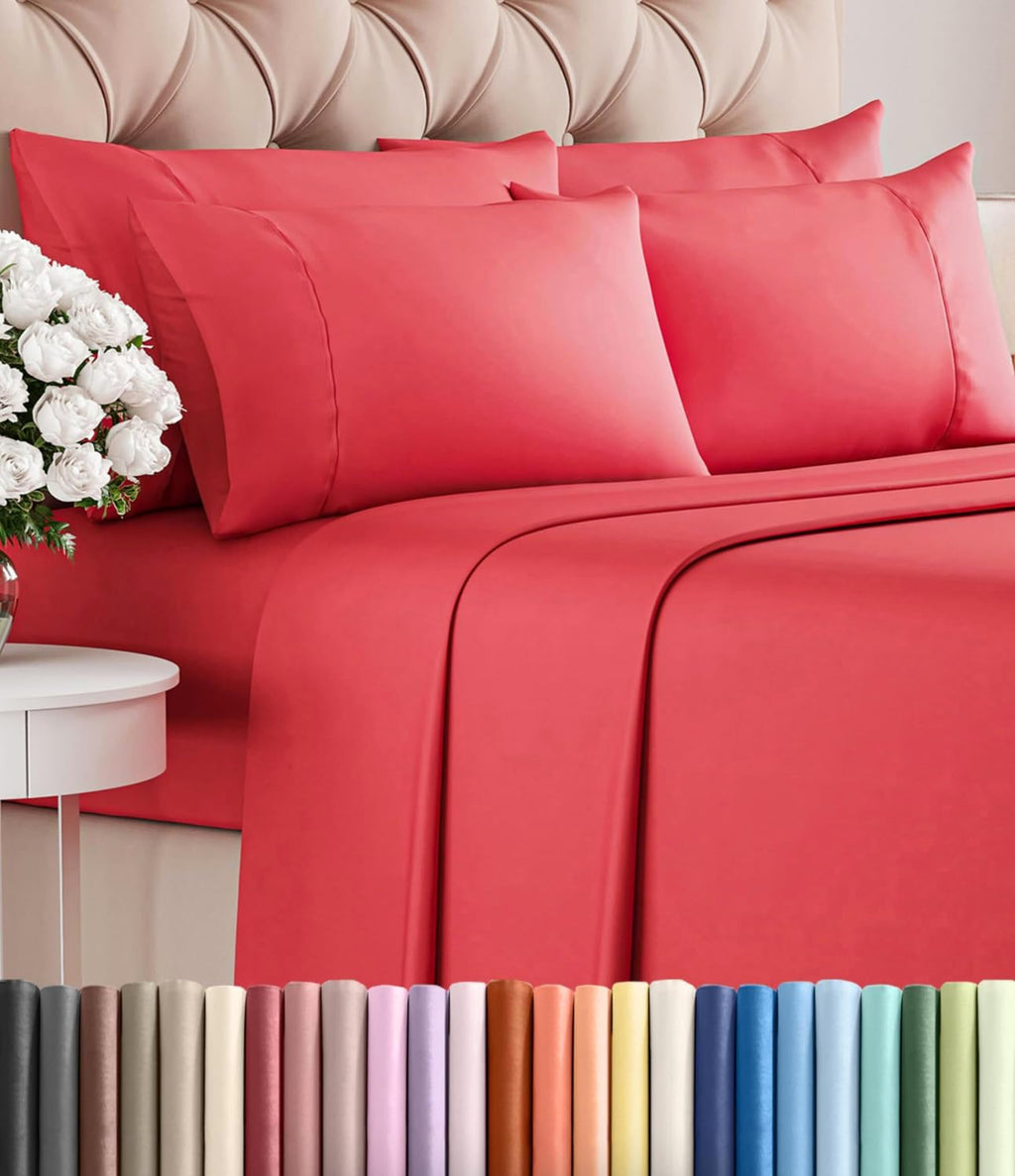 King 6 Piece Sheet Set - Comfy, Breathable & Cooling - Soft Hotel Luxury Bedding for Women, Men, Kids, Teens & Children - 1 Flat & 1…