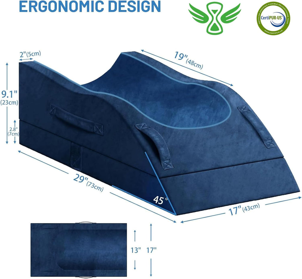 TranquilRelax TranquilRelax Double Leg Elevation Pillows, Wedge Pillow for After Surgery, Memory Foam Support Adjustable, Comfort Ca…