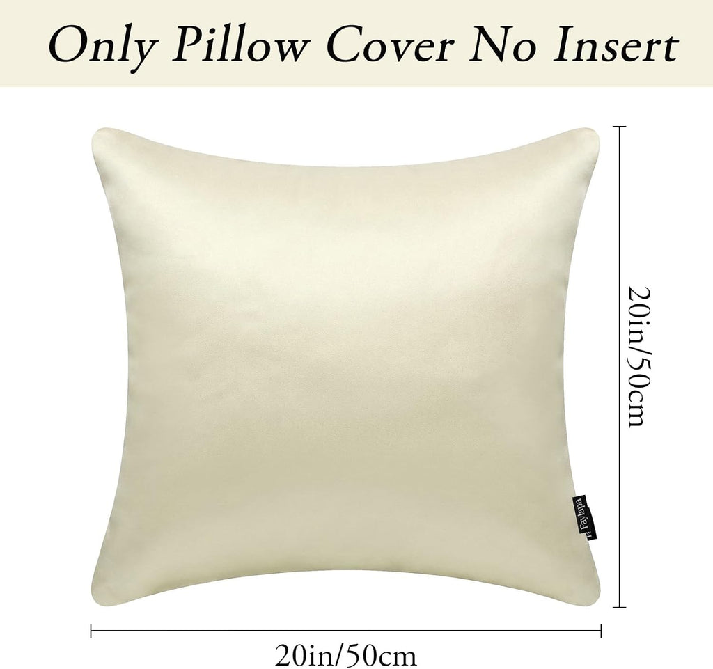Faylapa 4 Pack Silky Satin Throw Pillow Cases Heavy Silk Satin Decorative Pillow Covers Solid Dyed Soft Pillow Cover Home Decor,20" x 20"…