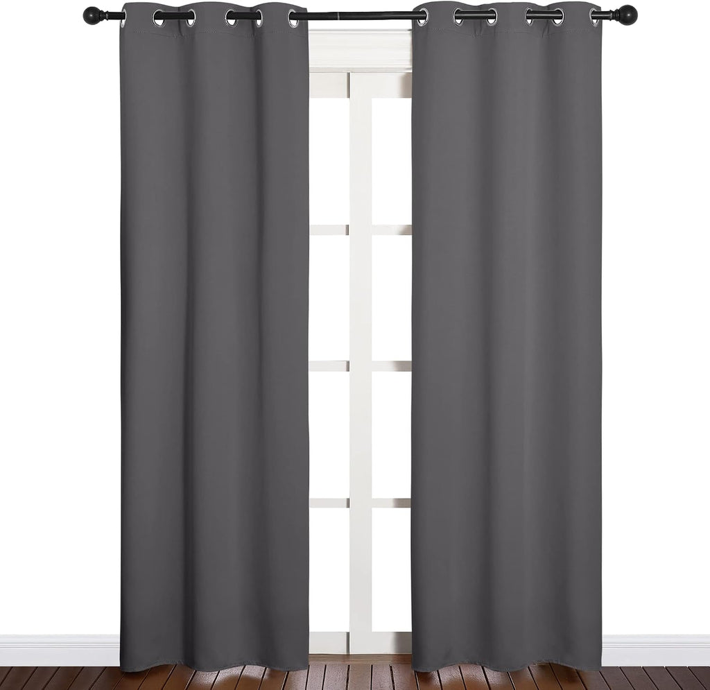 NICETOWN Bedroom Curtains Blackout Drapery Panels, Three Pass Microfiber Thermal Insulated Solid Ring Top Blackout Window Curtains/Drapes…