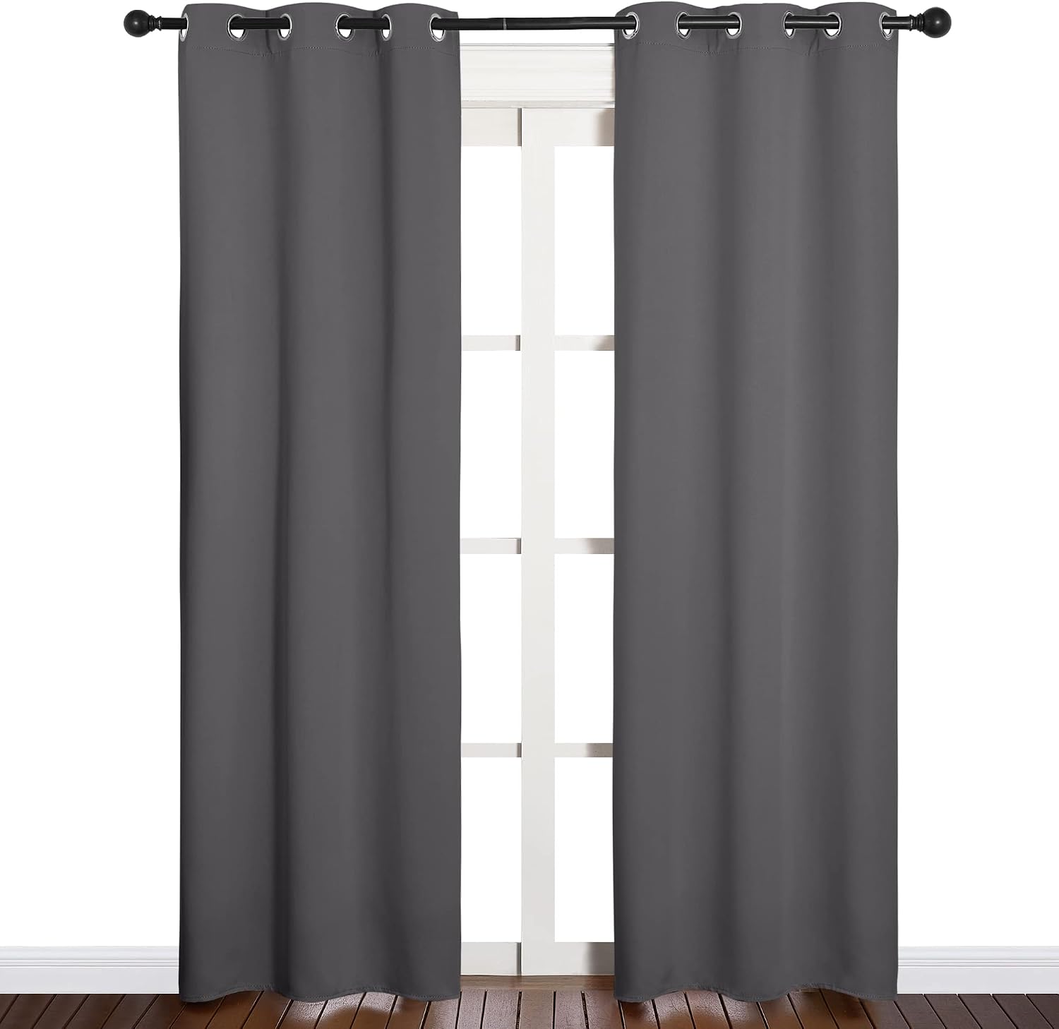 NICETOWN Bedroom Curtains Blackout Drapery Panels, Three Pass Microfiber Thermal Insulated Solid Ring Top Blackout Window Curtains/Drapes…