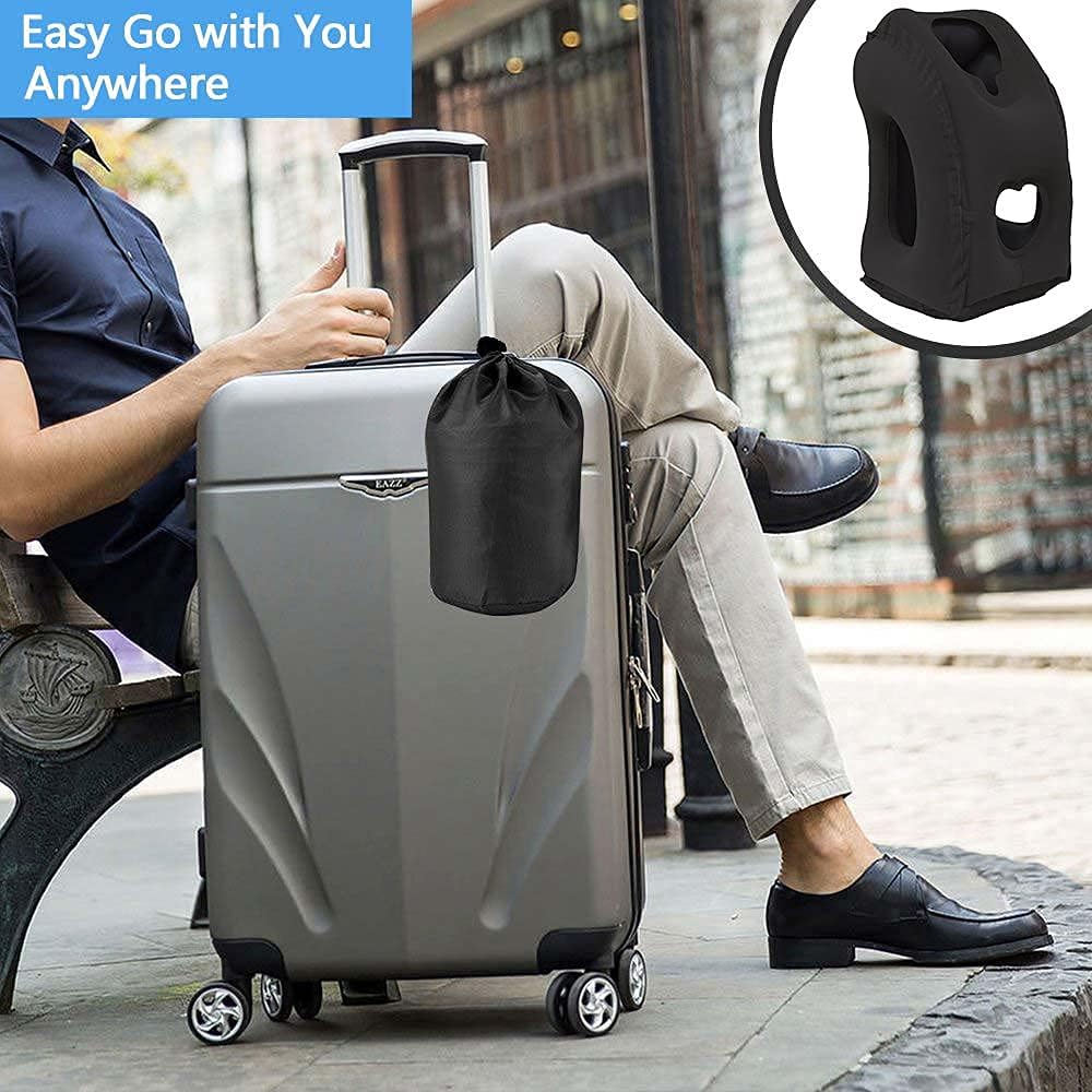 Inflatable Travel Pillows for Airplane, Blow Up Neck Pillow for Sleeping, Airplane Travel Essentials for Long Flight Support Head, Neck…