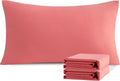 Ntbay King Pillowcase Set - 2 Pack Brushed Microfiber 20x40 Pillowcases - Soft, Wrinkle-Free, Fade-Resistant, Stain-Resistant, Coral Pink P…