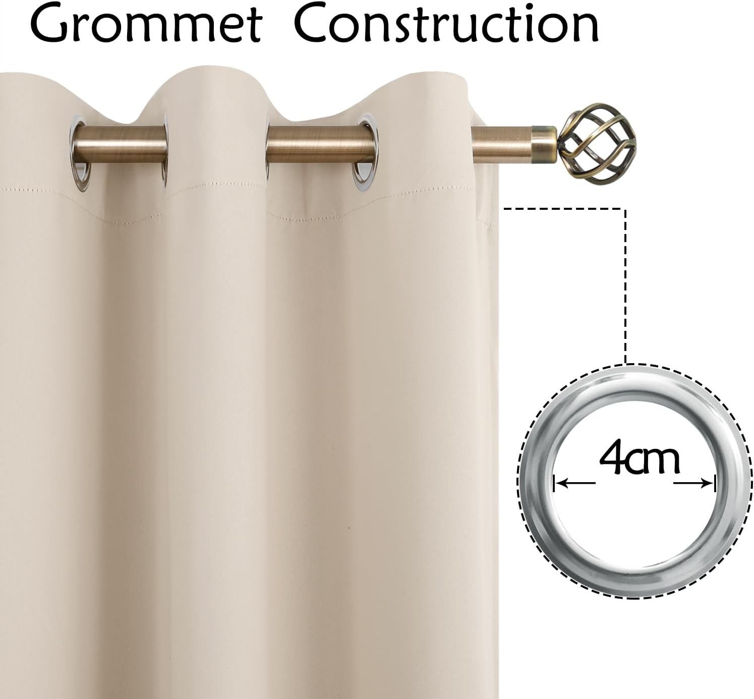 BGment Champagne Curtains 63 Inch Long - Wedding & Party Backdrop Drapes Elegant Room Darkening Thermal Insulated Window Treatments for Bir…