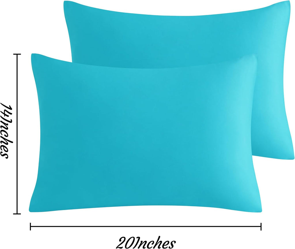 Ntbay Toddler Pillow Cases Set of 2, 2 Pack Brushed Microfiber 14x20 Pillow Cases, Soft, Wrinkle, Fade, Stain Resistant Blue Pillow Cases w…