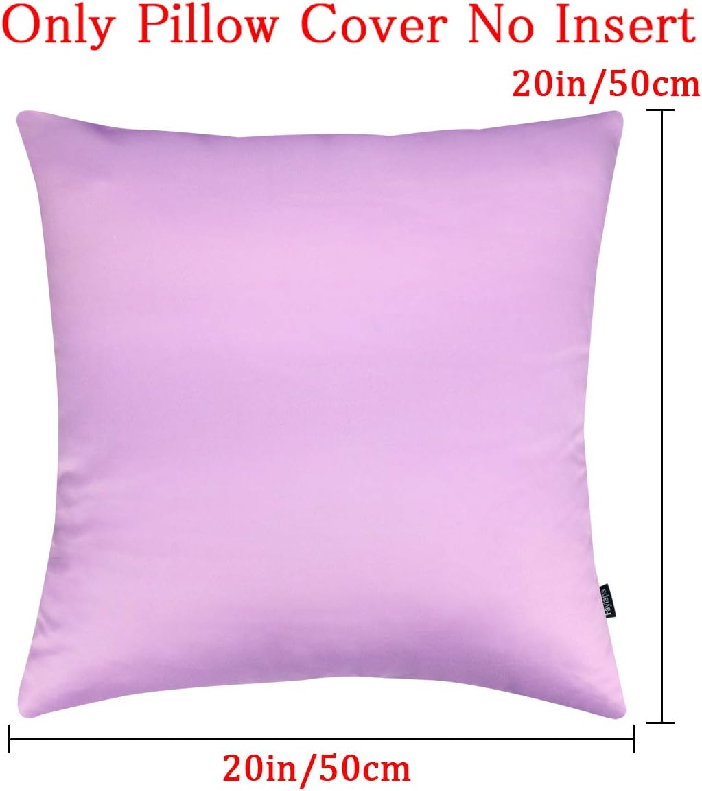 Faylapa 4 Pack Satin Throw Pillow Cases, Light Purple Heavy Silk Satin Decorative Pillow Covers Solid Dyed Soft Pillow Cover Home…